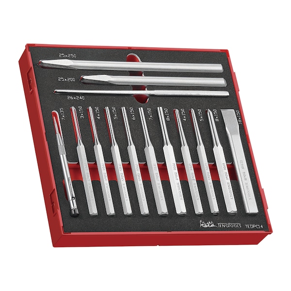 TEDPC14 - 14 Piece Punch and Chisel Set in EVA Tray